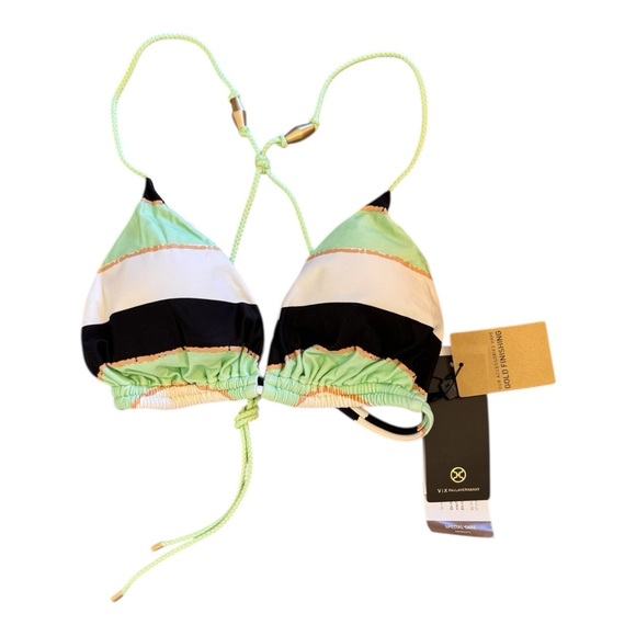 ViX Paula Hermanny Malta Striped Triangle Bikini Top NWT - Picture 3 of 6